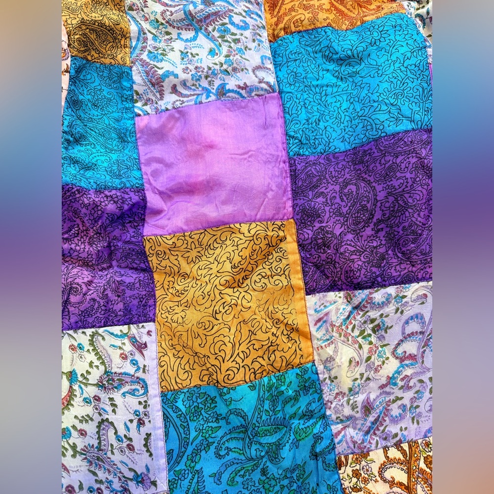 💫Vibrant Vintage Handmade Colorful Fairycore Floral Paisley Patchwork Jacket - Picture 8 of 14